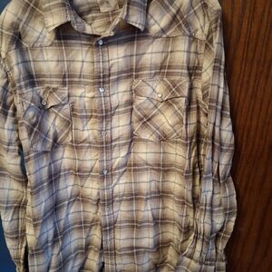Plaid Button-Up Shirt Mossimo Sz XL